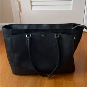 Black leather Tumi women’s work bag